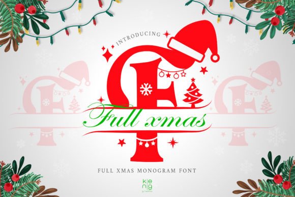 Full Xmas Monogram Typeface for Editorial Design
