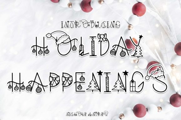 Holiday Happenings: A Festive Decorative Font for Web Design