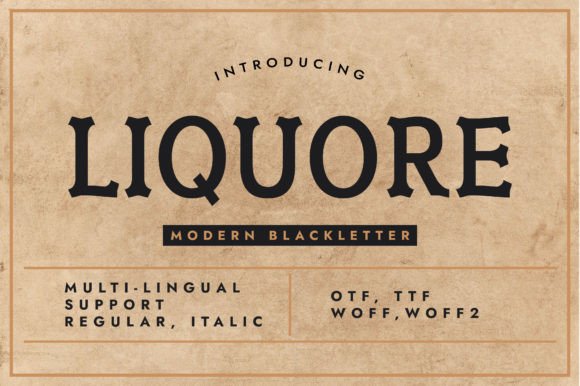 Liquore: A Vintage Blackletter Font for Digital Design
